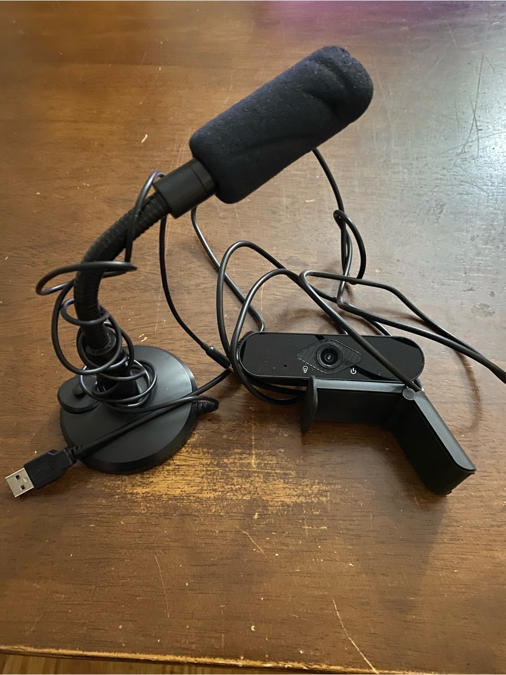 USB Desktop Microphone and Camera Set - Black